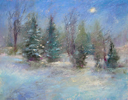 snow paint falling pastel pastels painting paintings karen margulis winter landscape evening watercolor snowy drawing oil 11x14 board sold artist