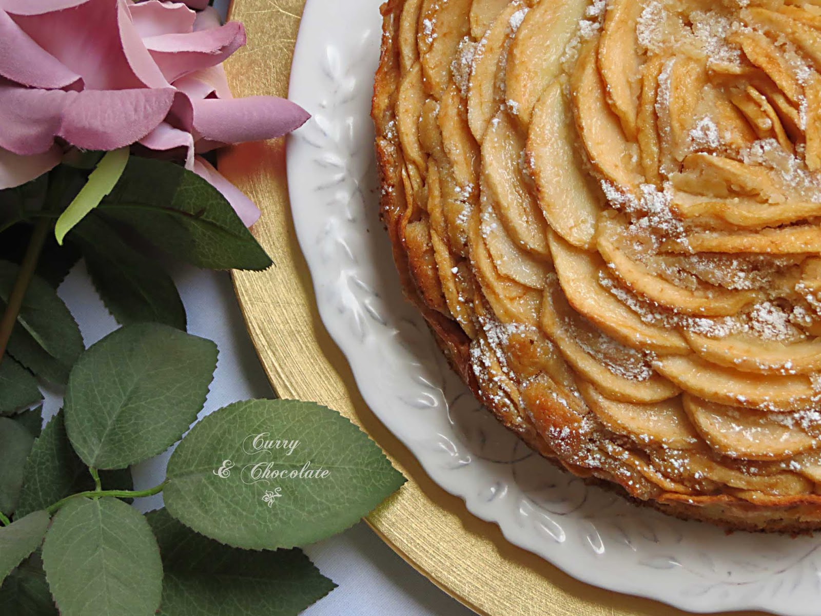 Bizcocho rosa de manzana – Rose apple cake