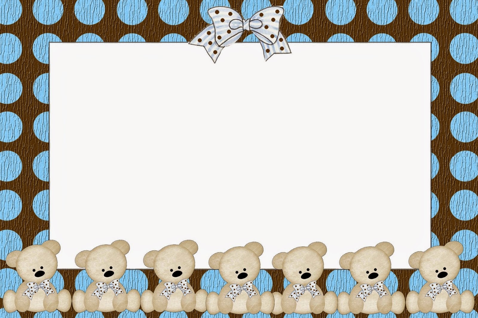 Teddy Bear Family, Free Printable Invitations, Labels or Cards.