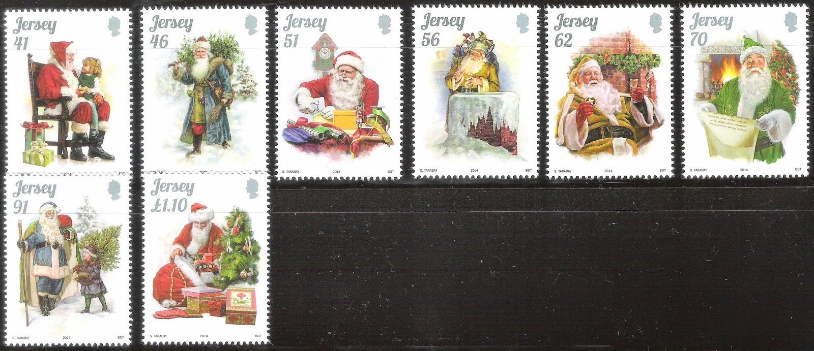 My Postage Stamps Collection Christmas Stamps Set Jersey 2014