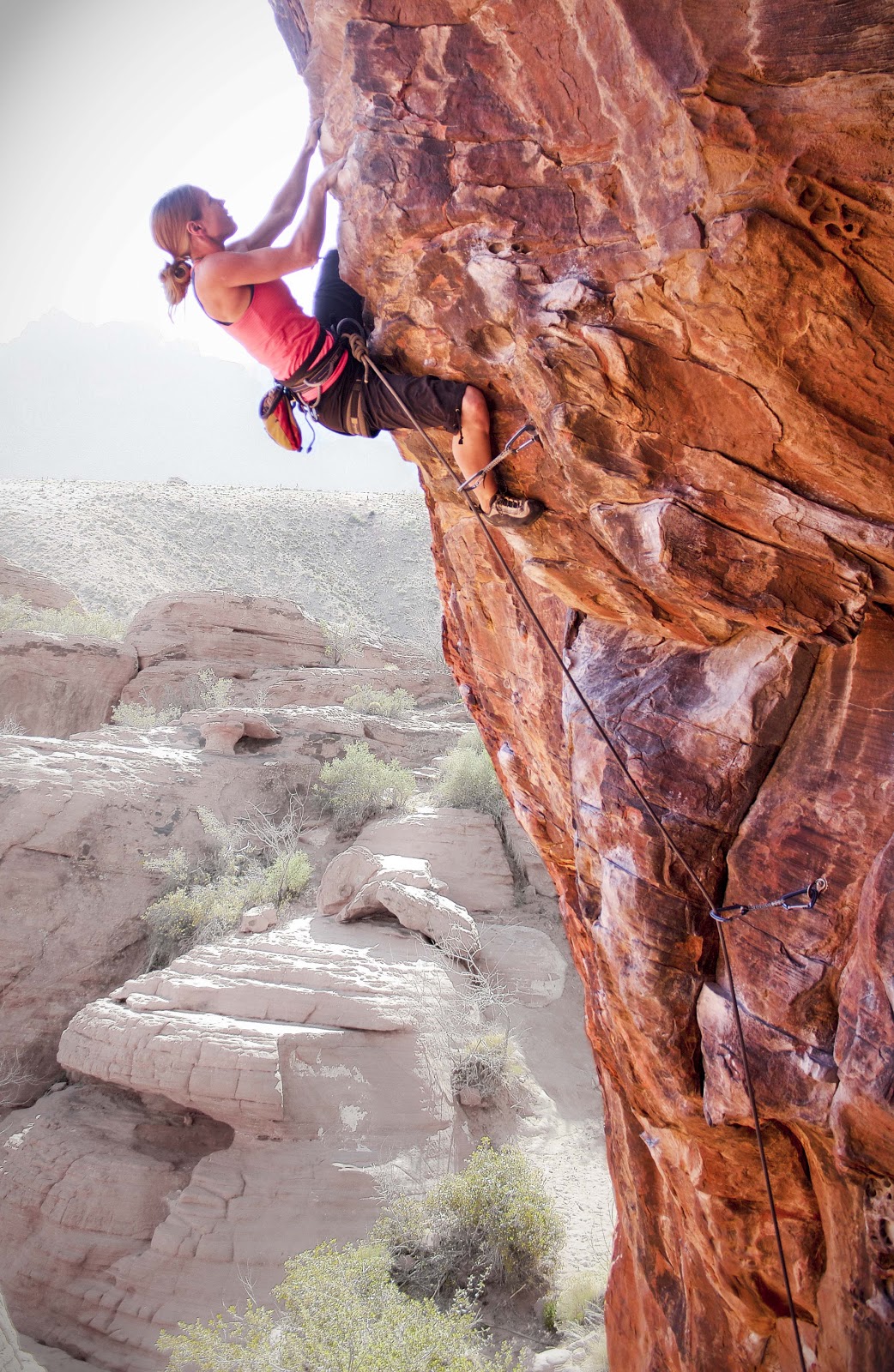 Moore Climbing Red Rocks, Nevada