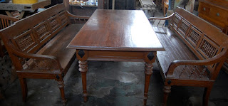 gambar kursi resban kayu jati + meja