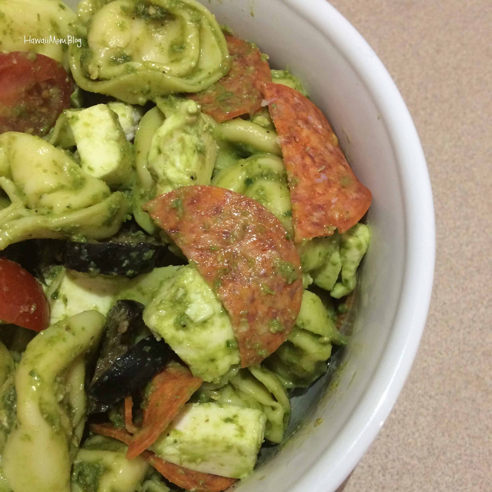 Hawaii Mom Blog Pesto Tortellini Salad