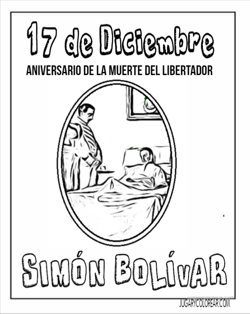 Colorear muerte del libertador Simón Bolívar - Jugar y Colorear