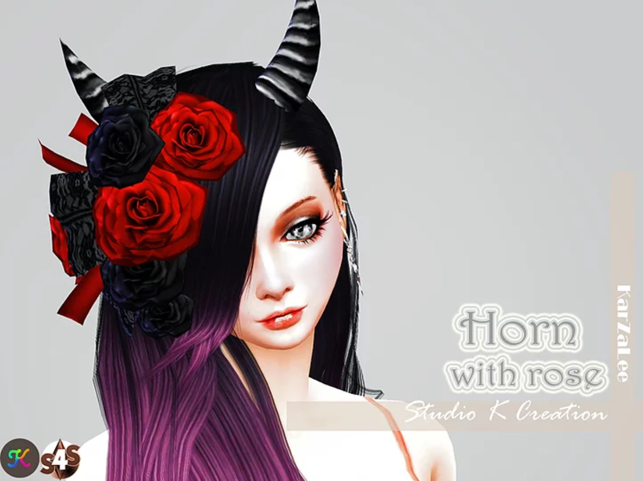 1. Horn with rose by karzalee.