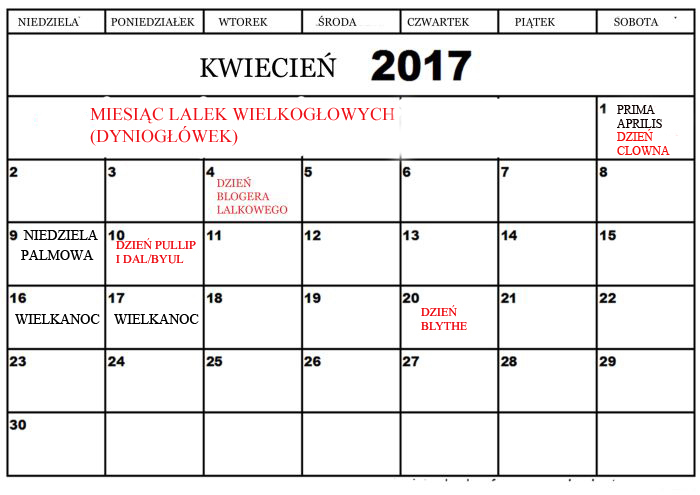 Kartka Z Kalendarza Kwiecień 2017 Świat według Maggie: KALENDARZ KWIECIEŃ 2017