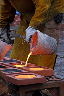Keystone College iron pour at Scranton Iron Furnaces