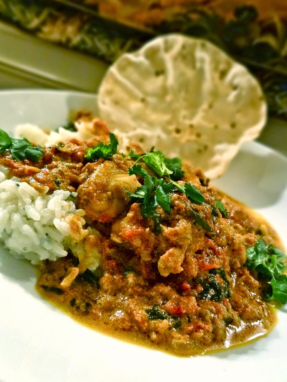Scrumpdillyicious Indian Monkfish Curry with Tomato & Cilantro