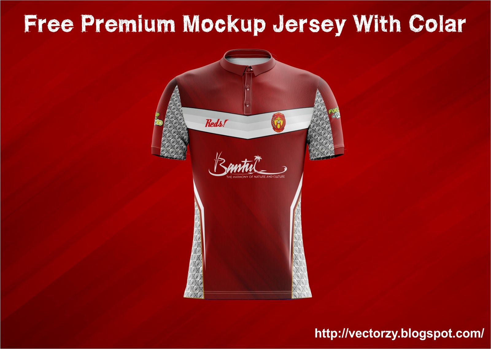 Free Download  Premium Mockup  Jersey  With Colar Photoshop 