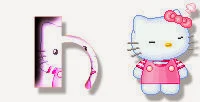 Alfabeto de Hello Kitty en diferentes posturas H. 