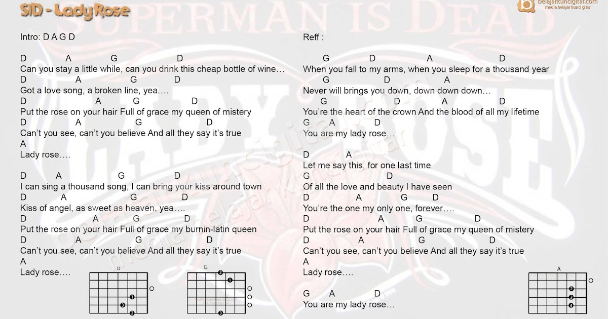 Chord Gitar Sid Lady Rose Chord Walls