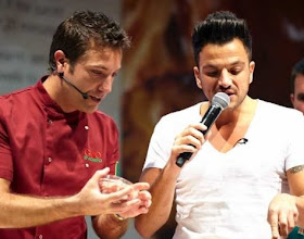 Gino D'Acampo with the singer Peter Andre on one of his shows on UK television