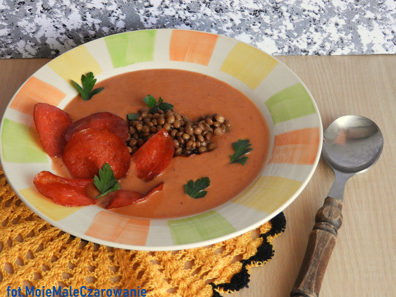 Zupa pomidorowo - groszkowa