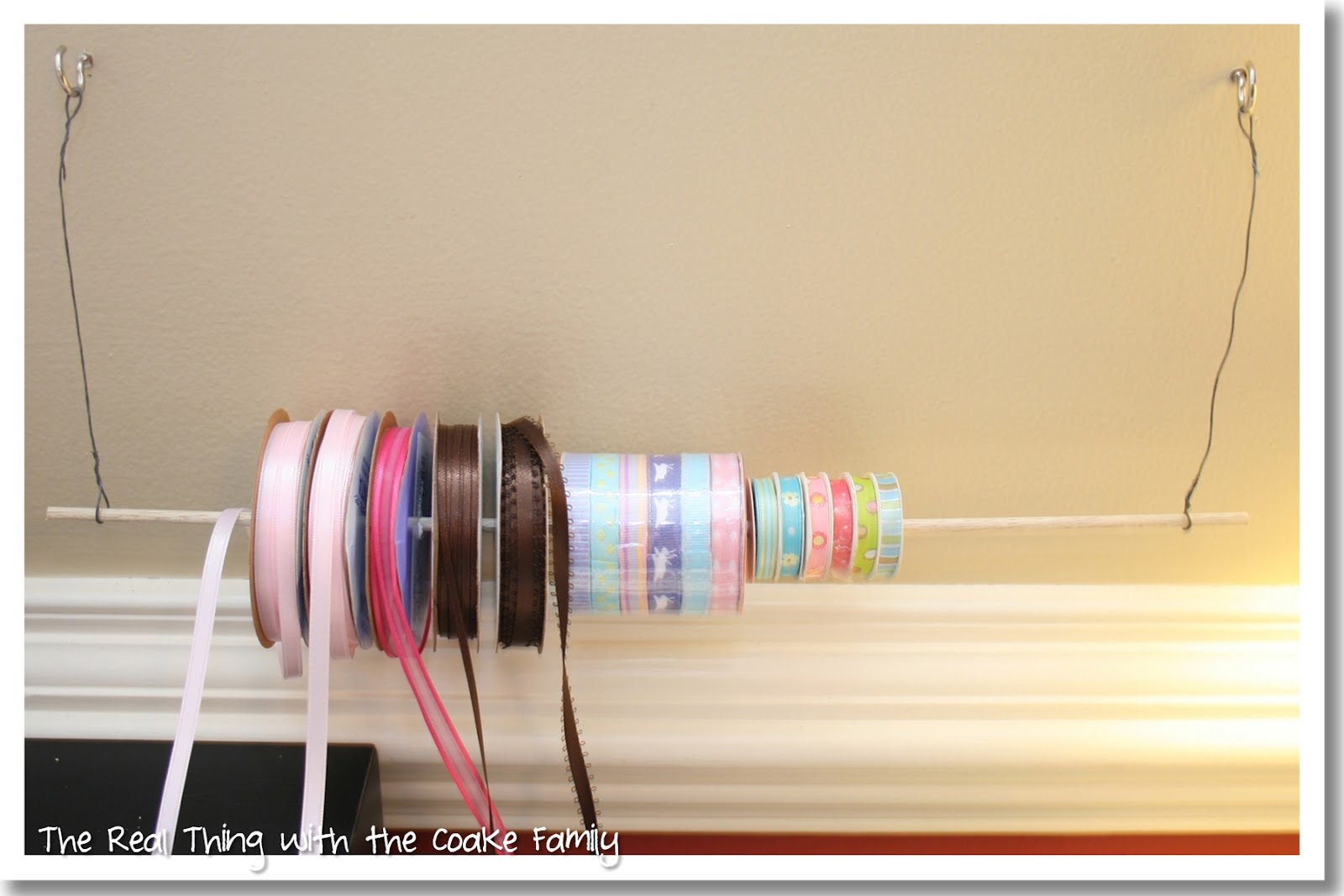 Wire and Dowel Rod Ribbon Holder (DIY & Tutorial) - Real Creative Real  Organized