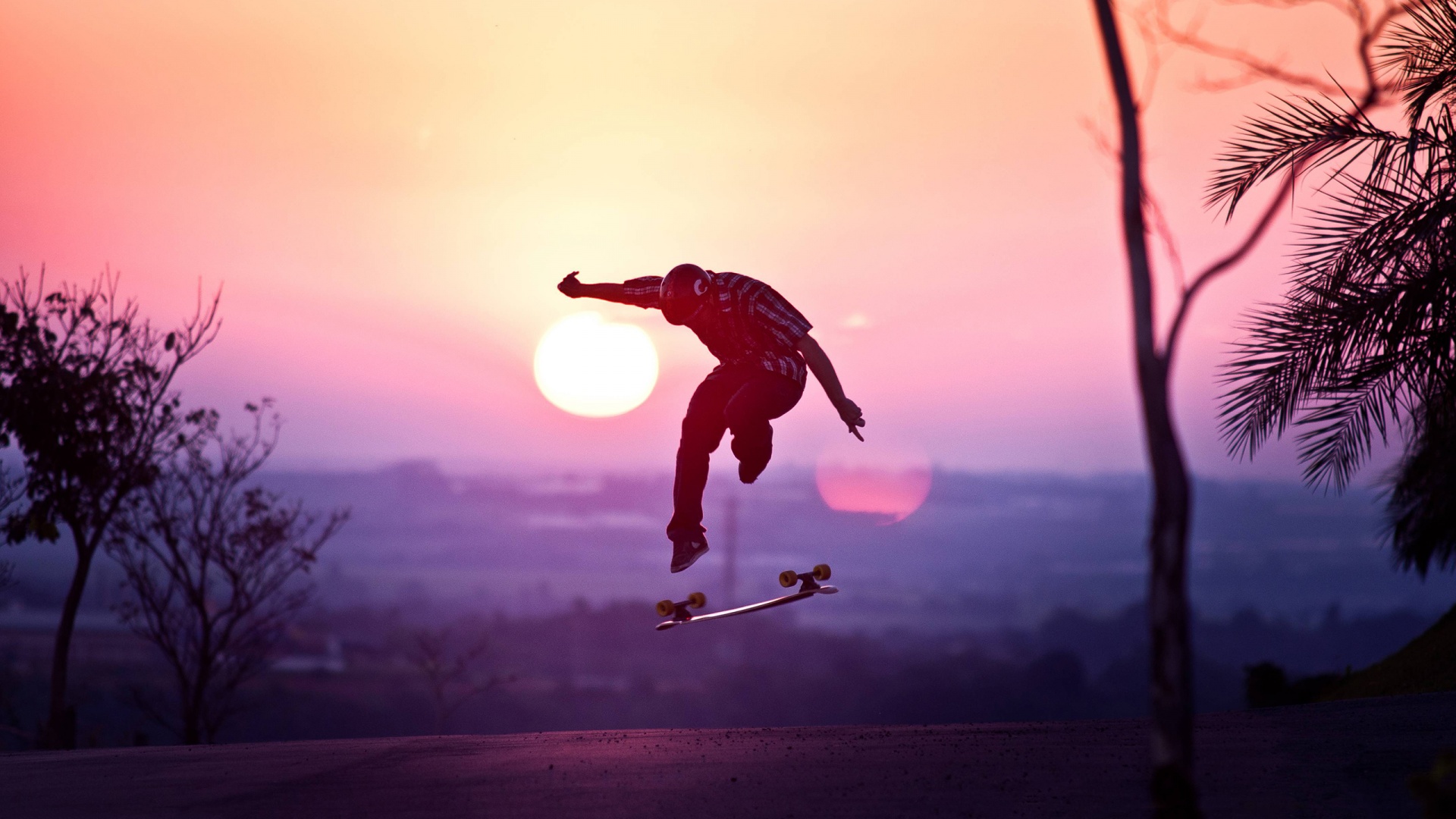skateboarding longboard sunset High Definition Wallpapers HD wallpapers