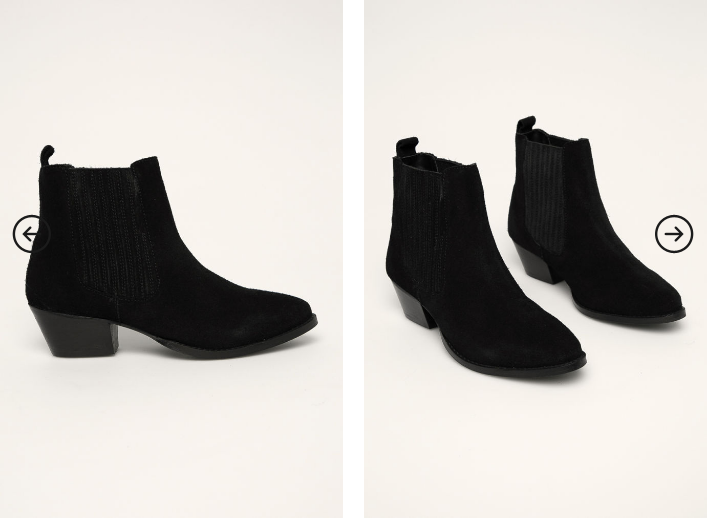 Answear - Botine de piele negre cu toc gros mediu Answear - Botine de piele negre cu toc gros mediu