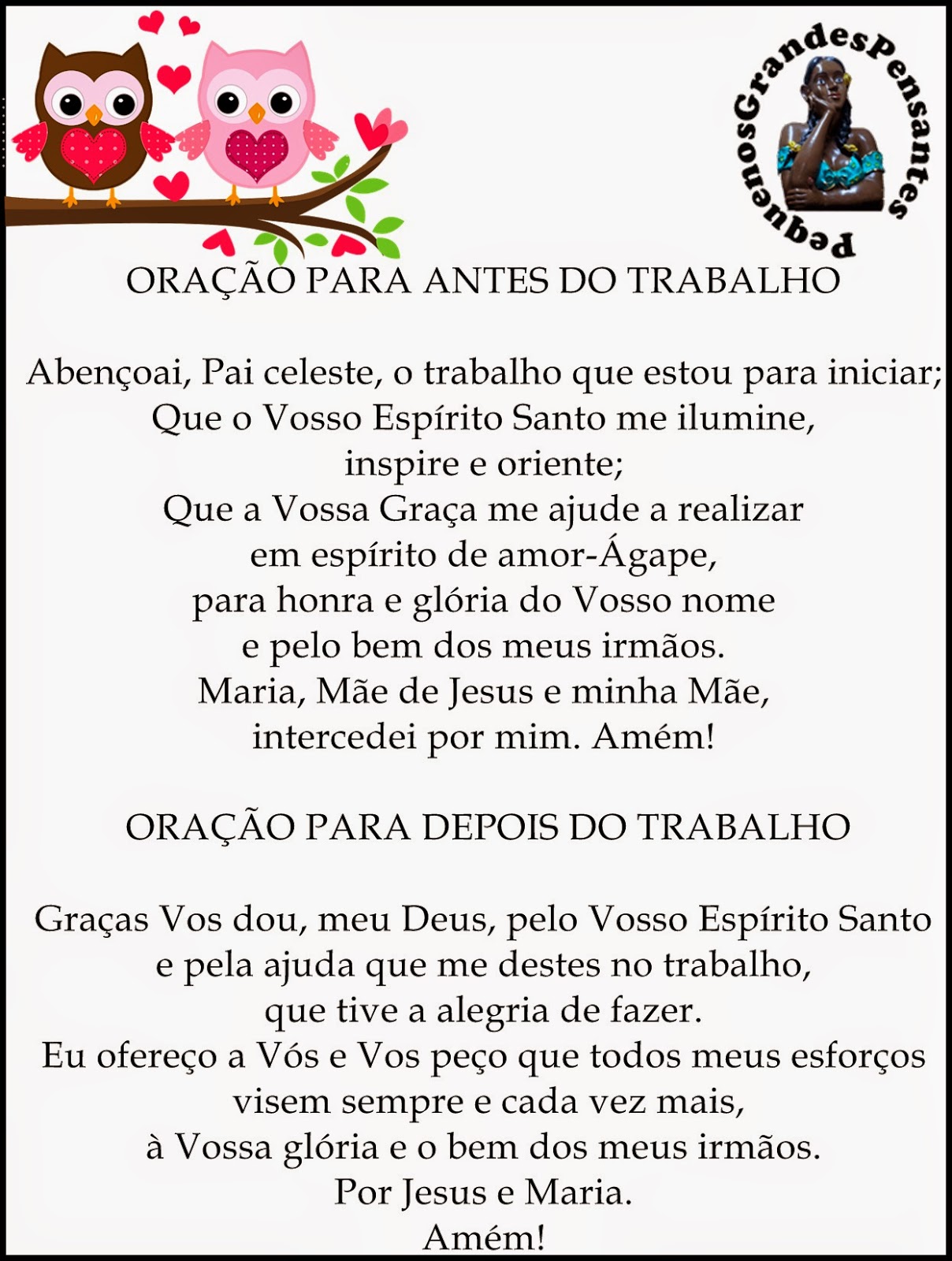Pequenos Grandes Pensantes. Orações para Professores!!!