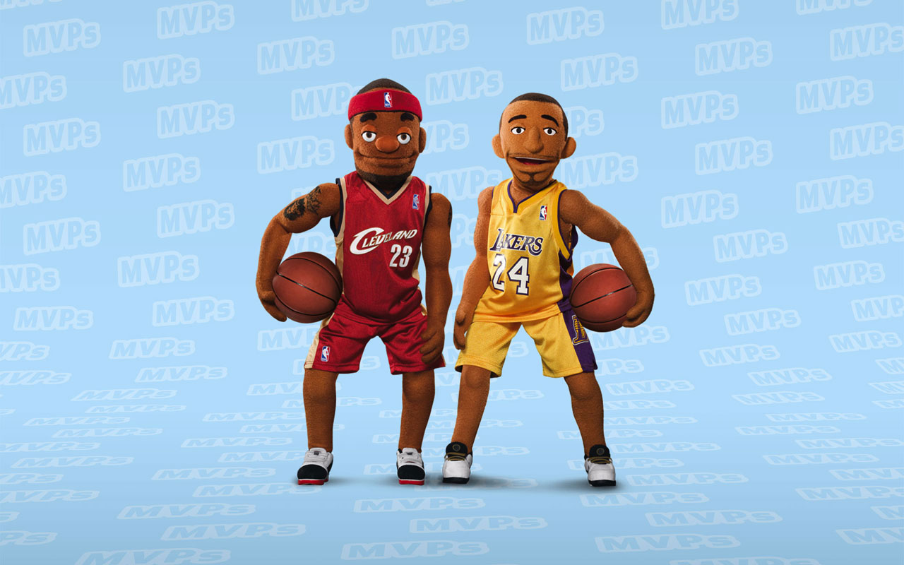 kobe and lebron puppet commercials
