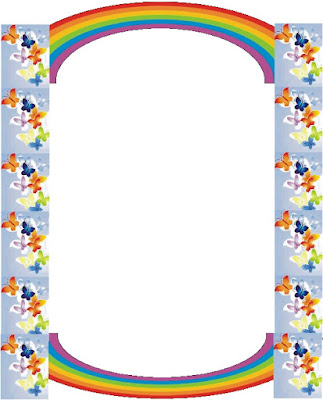 bordes animados para niñas bordes animados para niñas, margenes para niñas, margenes con arcoiris, margenes de mariposas