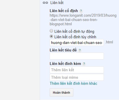 Tùy chỉnh liên kết ố định blogspot Liên kết cố định tùy chỉnh thân thiện với trải nghiệm người dùng