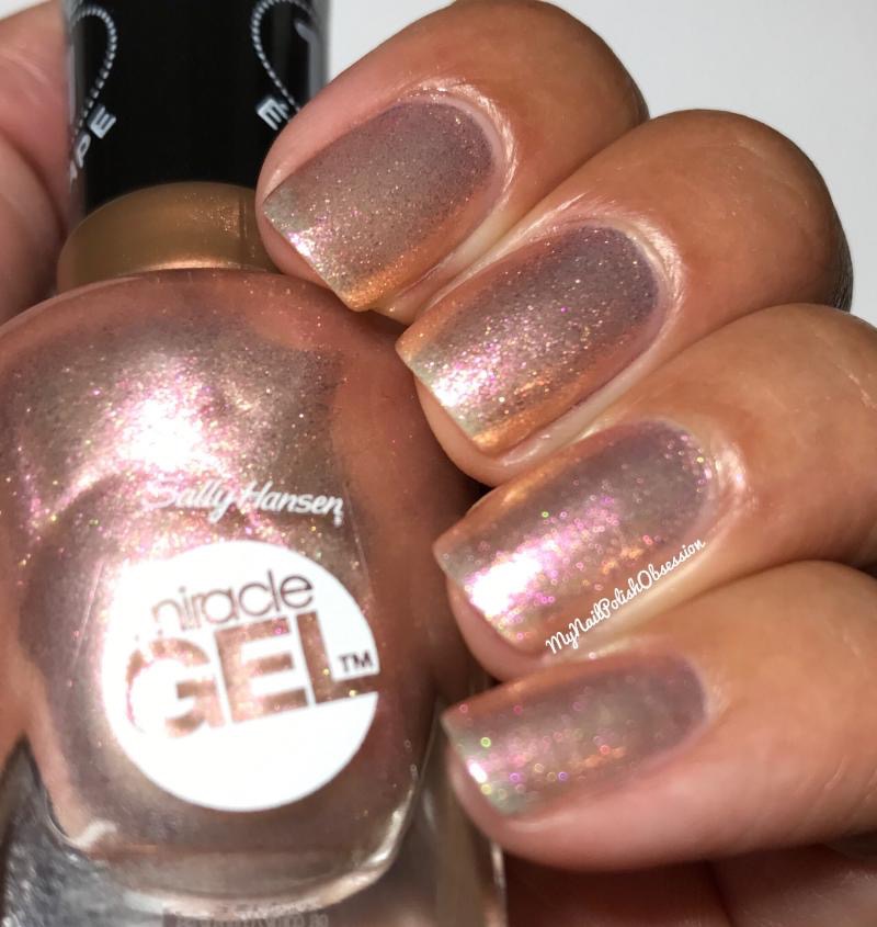 My Nail Polish Obsession Sally Hansen Miracle Gel Travel Stories The Polish Is A Sheer Rose Gold Shimmer With Pink And Sparkles Formula Was Little Thin As You Can See It S Pretty
