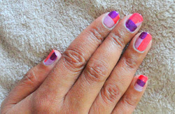nails block nail manicure three colors inspiration monday chalkboard using