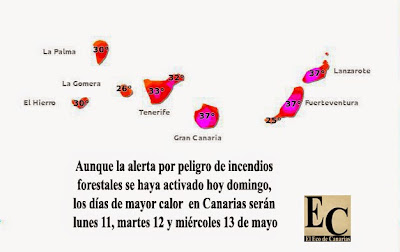 alerta calor canarias 10, 11, 12 y 13 mayo ola de calor en canarias mayo 2015