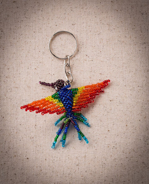 beaded hummingbird keyring beaded hummingbird keyring
