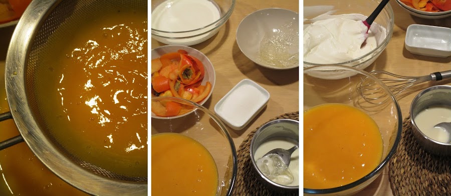 Carlota o Charlota de caquis y mandarinas - Elaboración Paso 2