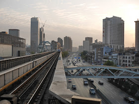 view from Toudao Street Station (头道街站) in Wuhan of a train departing