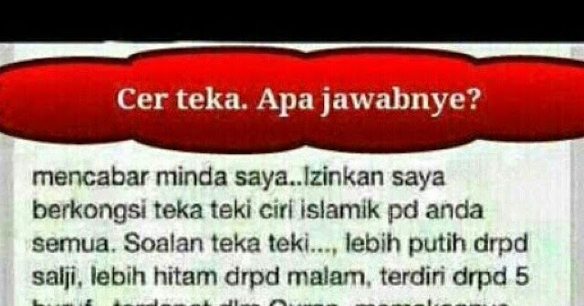 Teka Teki Islamik Dan Jawapan  Rasmi My