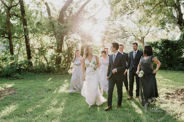 bride groom and wedding party photo