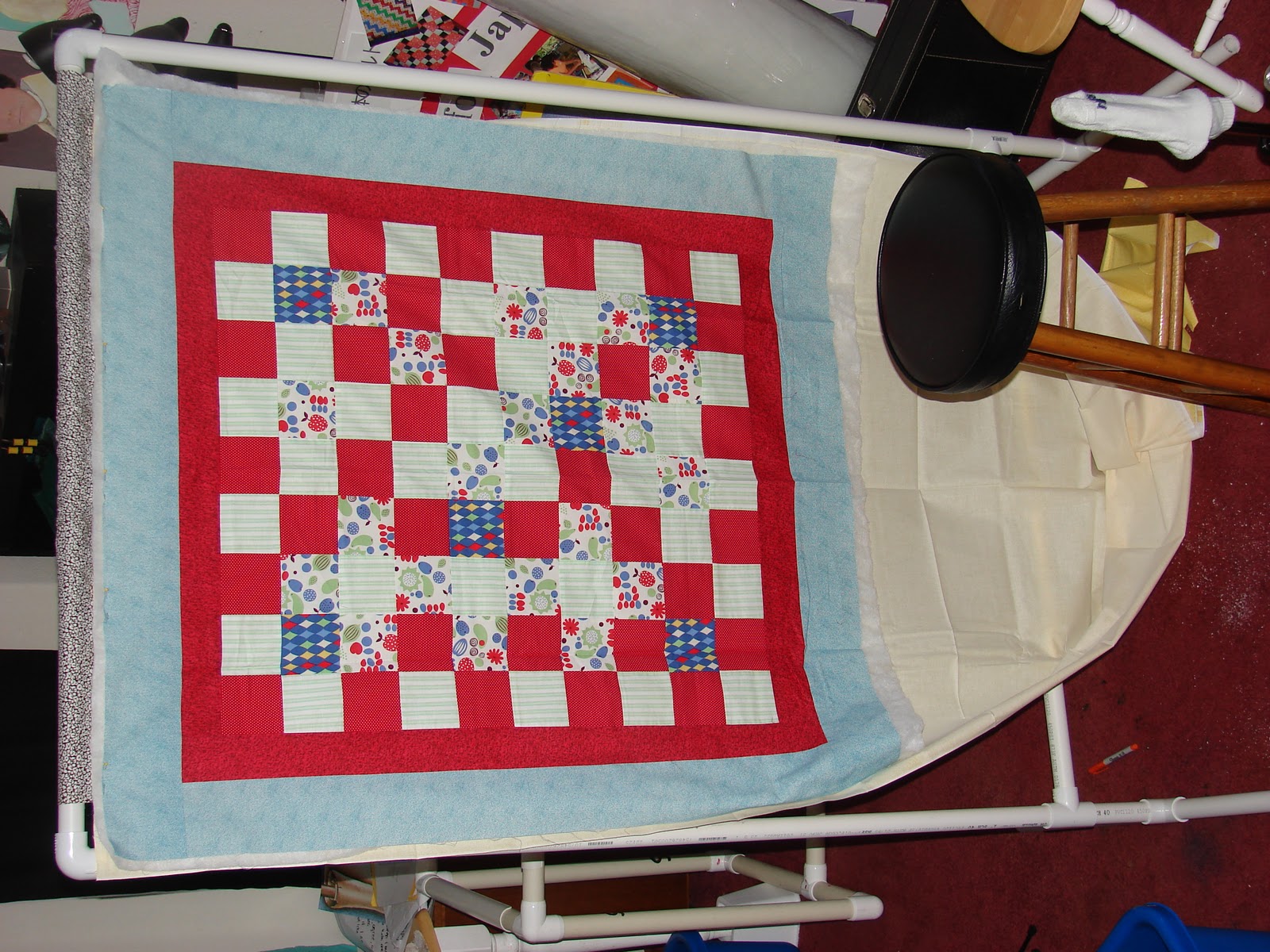 North Hills Quilter Vertical quilt tying frame