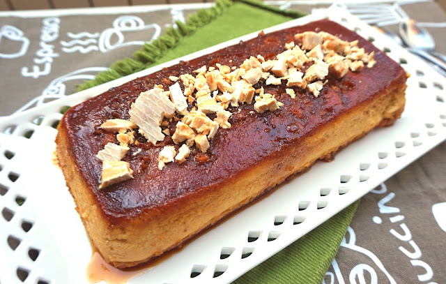 Flan de turrón.