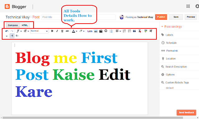 Blog me First Post Kaise Edit Kare - Blog Post Editing