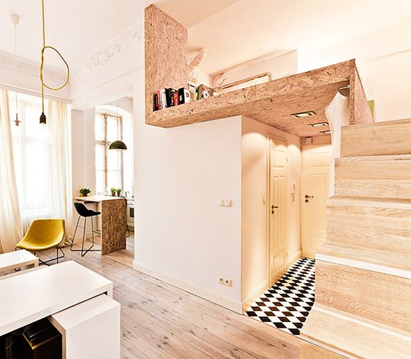 chambre en mezzanine style scandinave pour petits espaces et gain de place