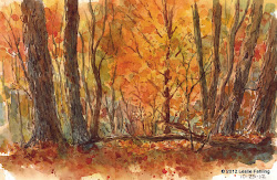 autumn watercolor glow woods ink artist step lb paper