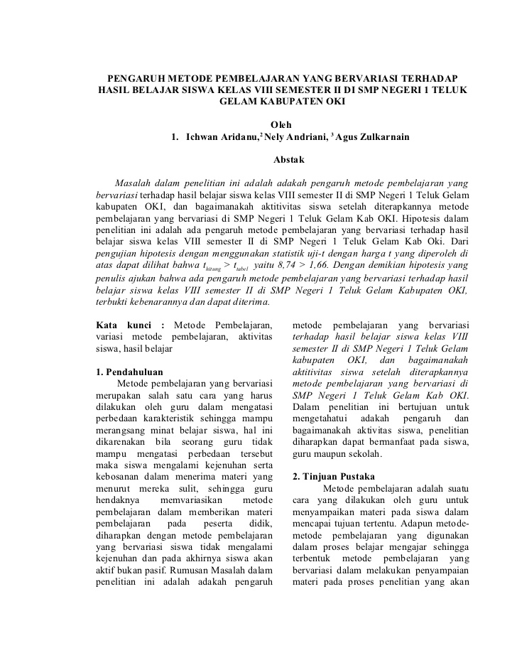 49++ Kumpulan  Contoh Format Jurnal Skripsi Gratis Terbaik