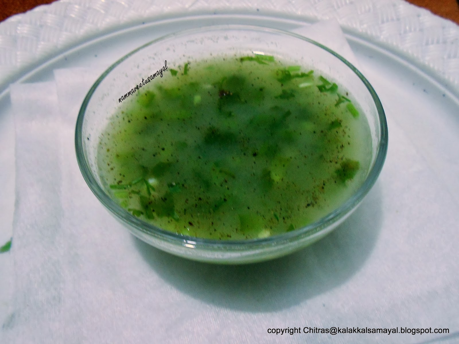 kalakkalsamayal Coriander Soup
