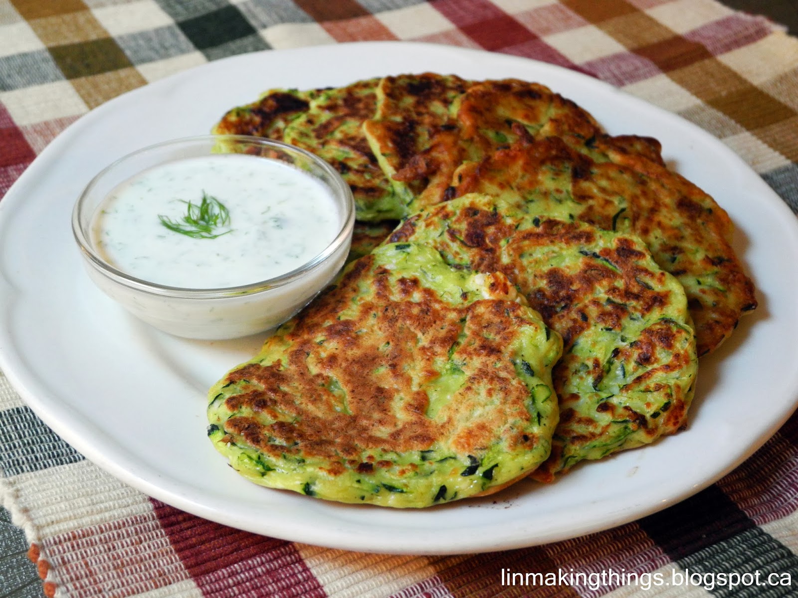 Lin Making Things Zucchini Fritters with Dill Yoghurt Dip