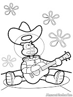 Mewarnai Gambar Sandy Cheeks Tupai Bermain Gitar Diwarnai Spongebob