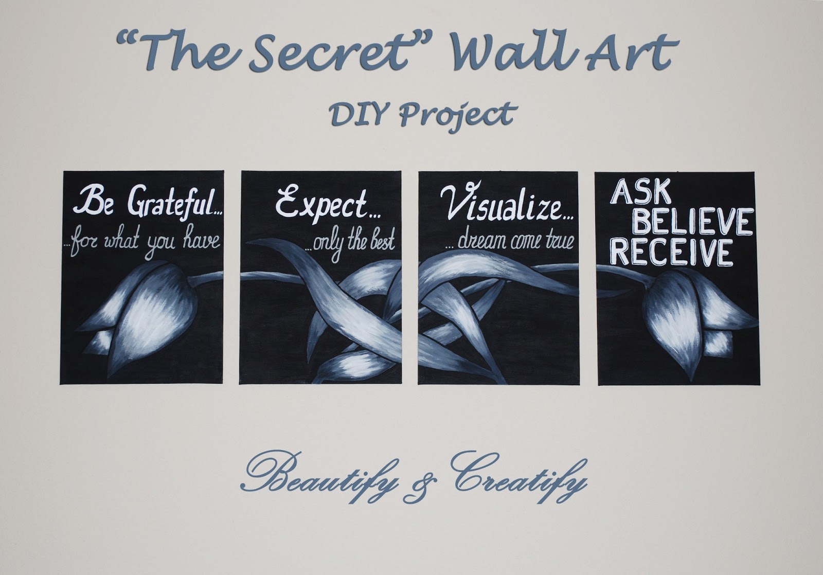 beautify and creatify the secret wall art diy project