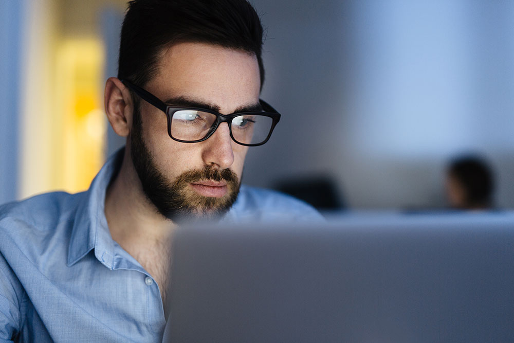 man at computer