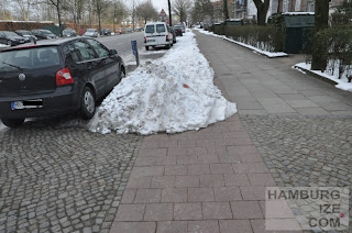 Fake-Winterdienst: "Geräumter Radweg" Barmbeker Straße