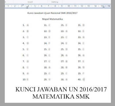 Download Kunci Jawaban Ujian Nasional Matematika Pictures