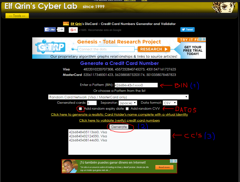 Generador De Tarjetas Con Bin Para Netflix Varias Tarjetas