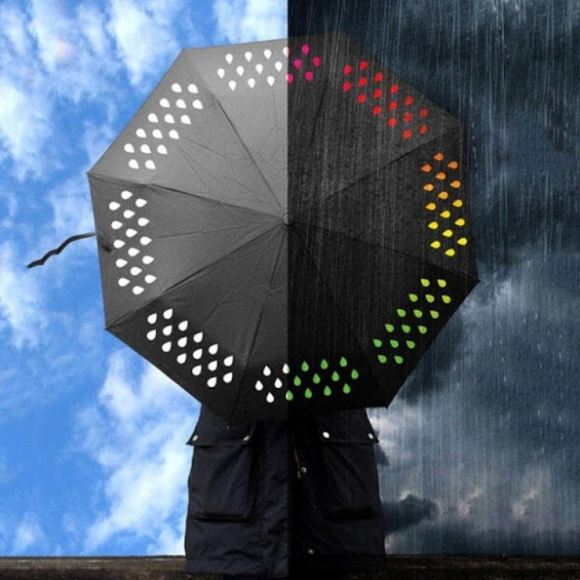 Water Color Changing Tri-Fold Umbrella