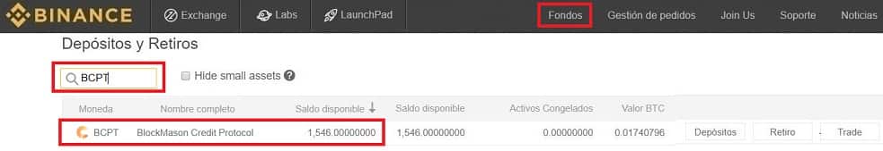 Guardar en Wallet Monedero Criptomoneda BlockMason Credit Protocol (BCPT) Enviar desde Binance y Coinbase a Monedero BlockMason Credit Protocol (BCPT)