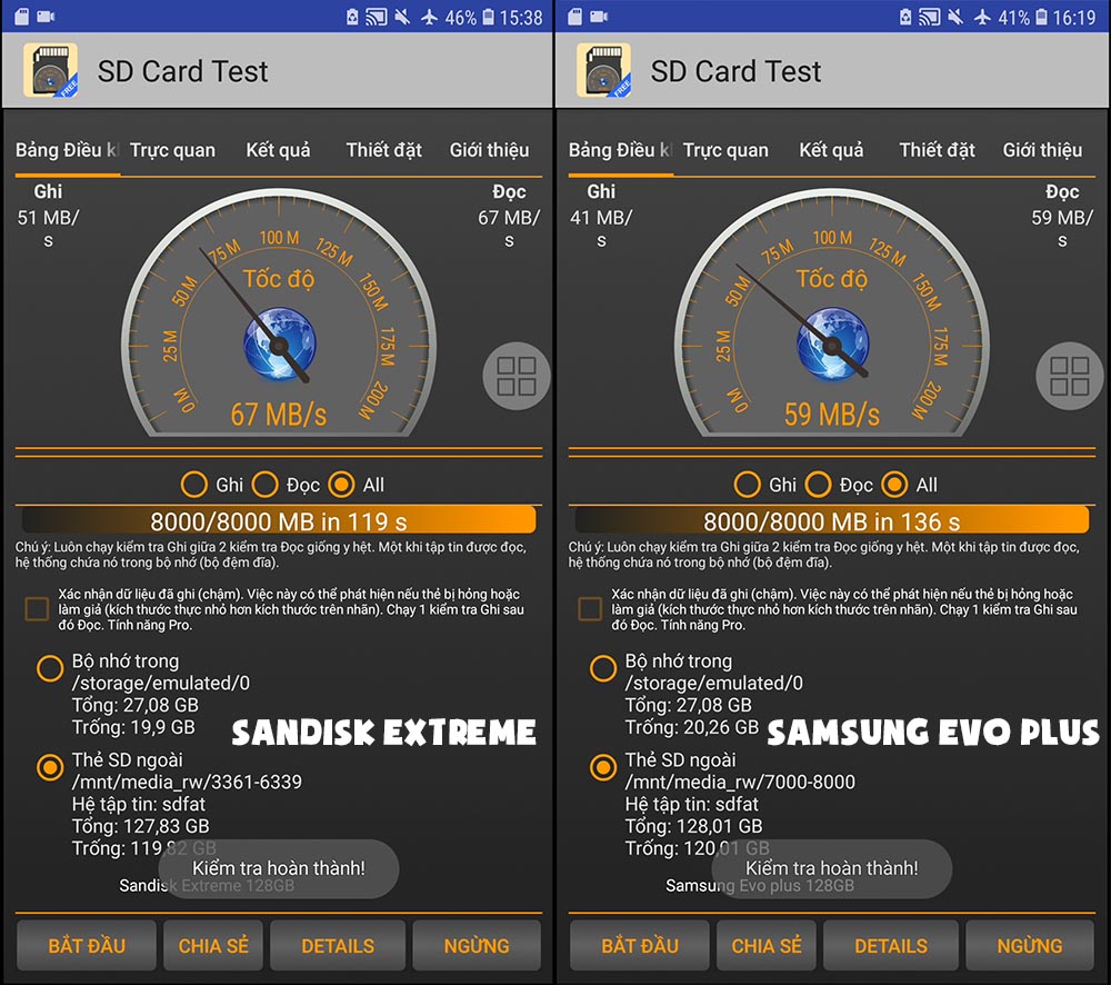 Chọn mua thẻ nhớ: Samsung Evo Plus hay Sandisk Extreme?