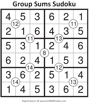 Group Sums Sudoku (Mini Sudoku Series #62) Answer